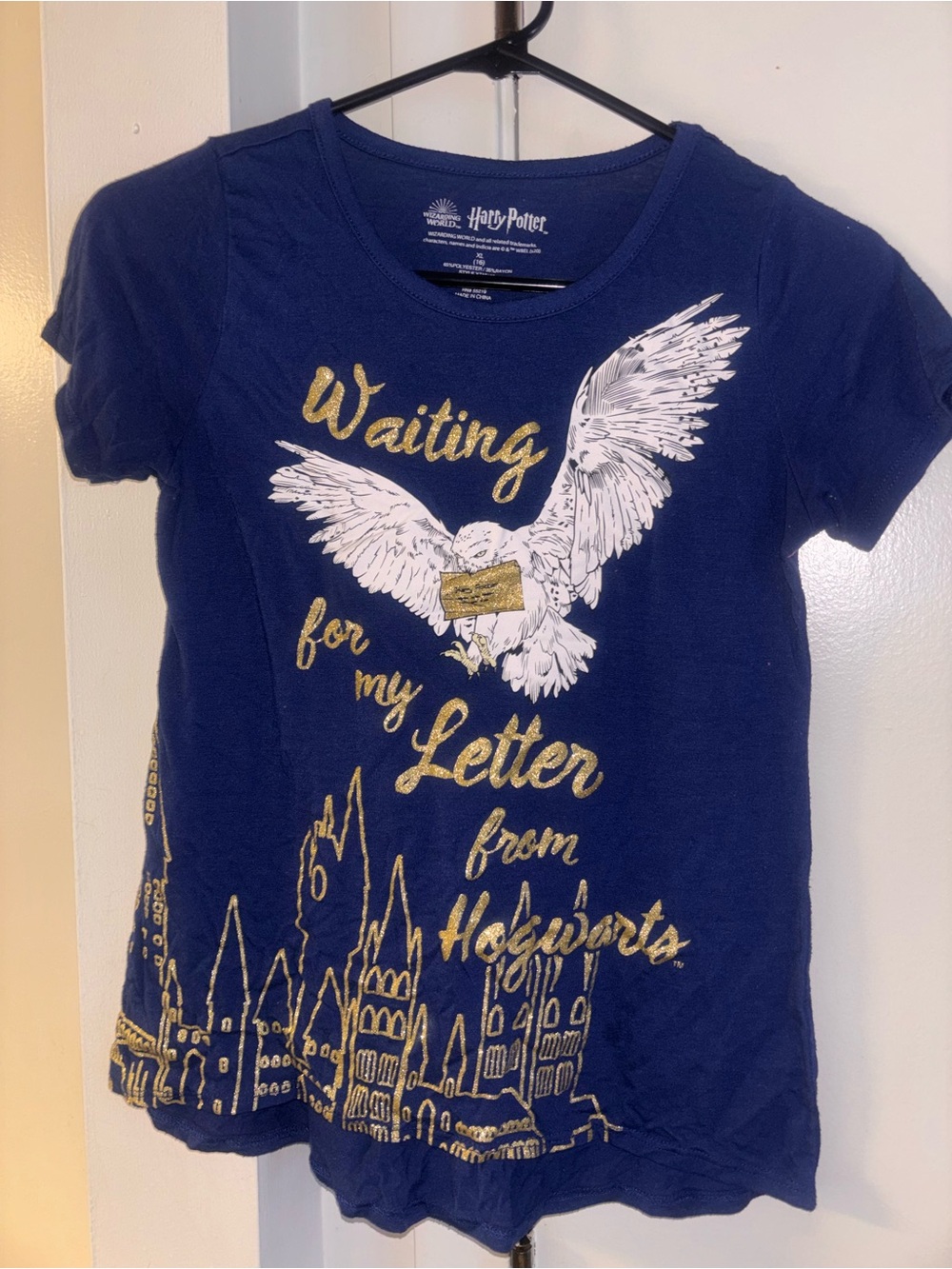 Warner Bros. Kids Navy Harry Potter Owl Letter Foil Tee